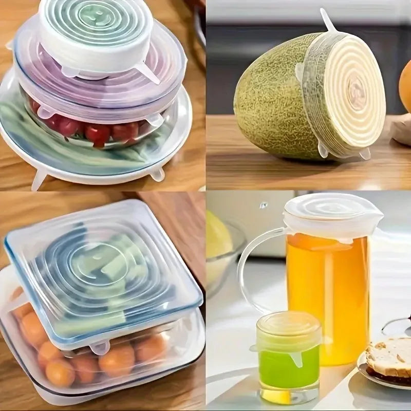 Reusable Silicone Stretch Lids Food Covers Universal Bowl Pots Storage Caps
