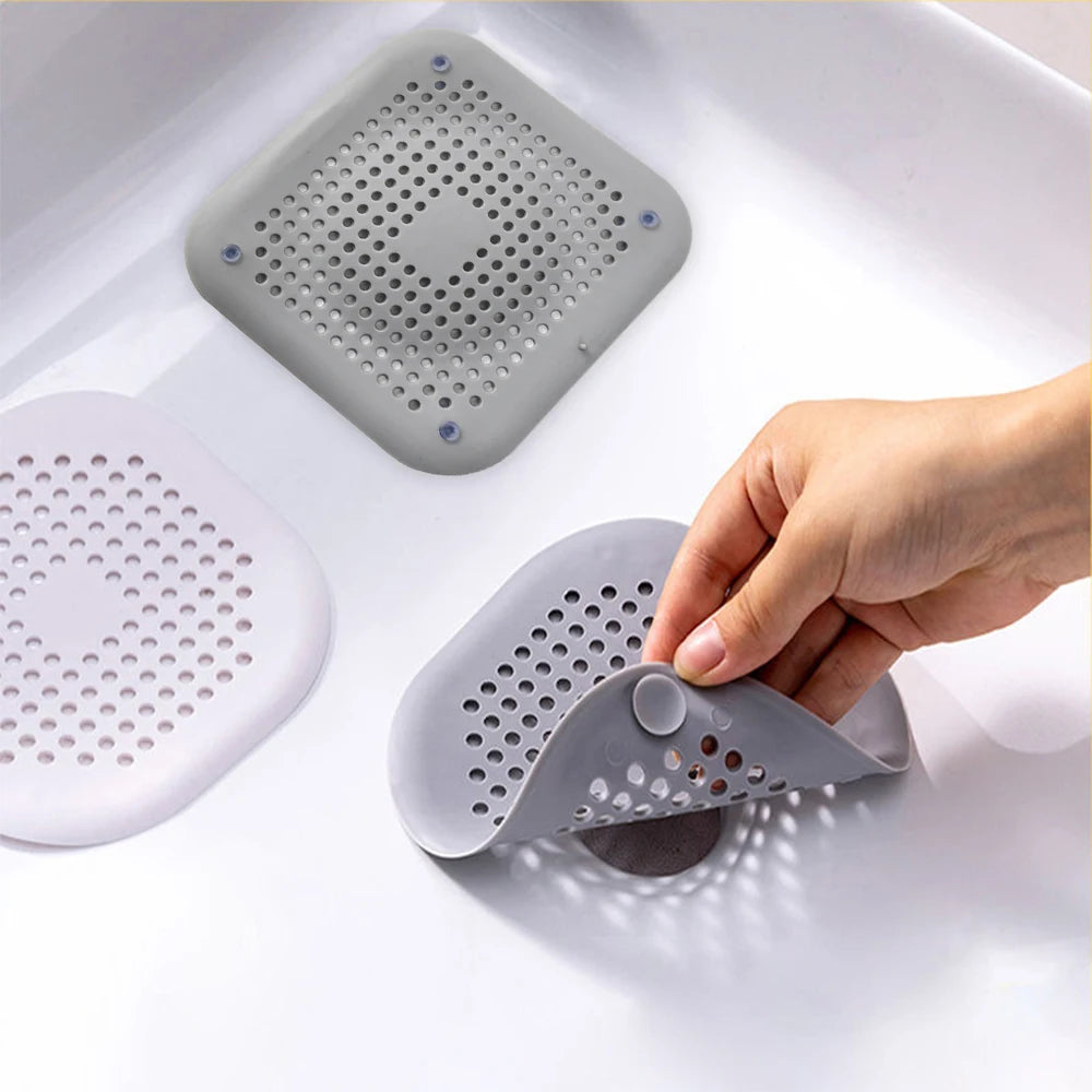 Silicone Sink Strainer Shower Drain Hair Catcher Bathtub Floor Filter Plug Cover