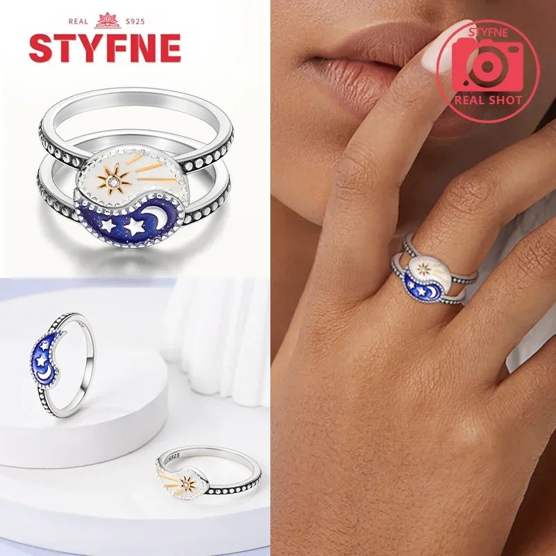 925 Sterling Silver Blue Evil Eyes Ring Original Design Zircon Finger Lucky Sign Rings for Women High Quality Fine Jewelry Gift