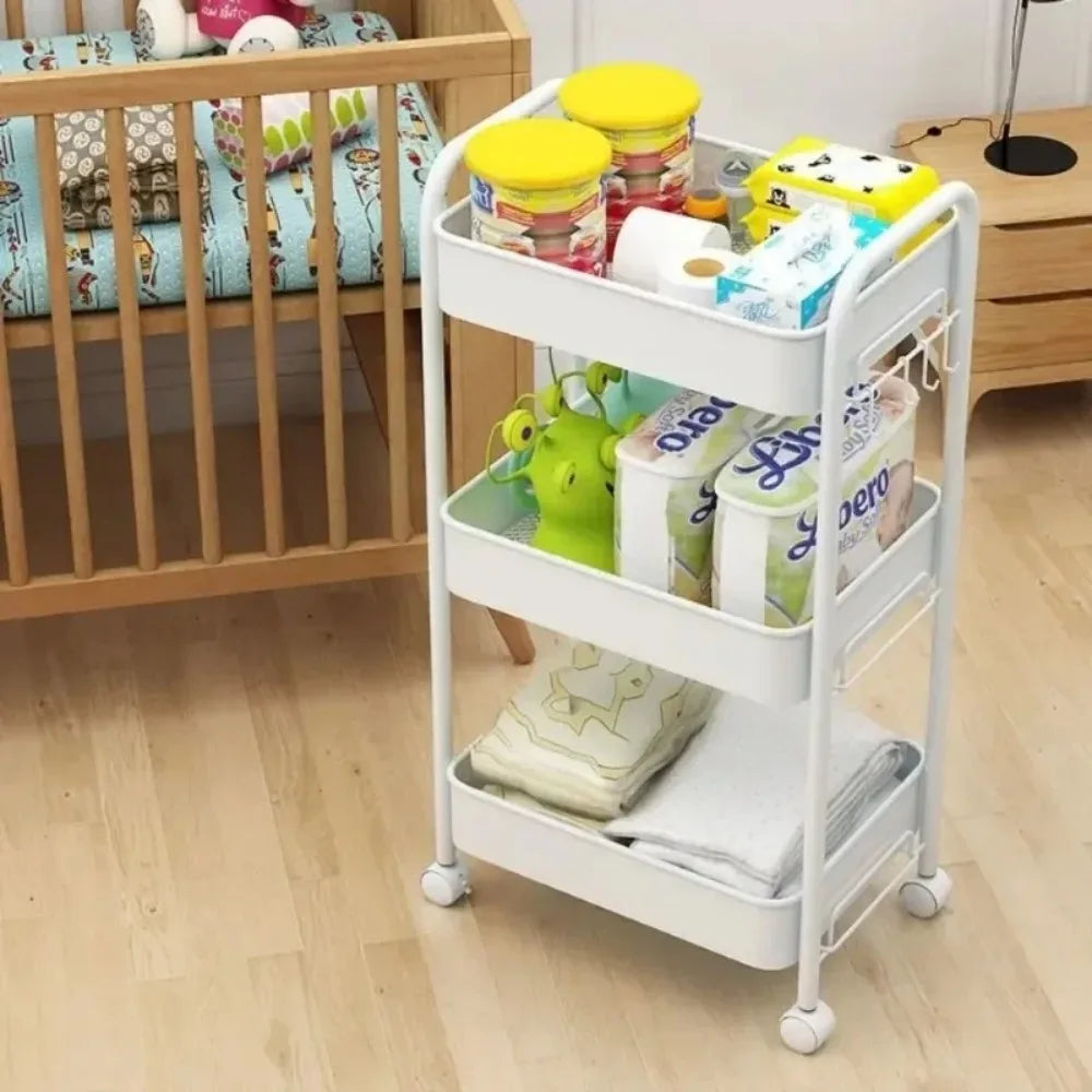 Mobile Multi-Layer Storage Trolley Cart