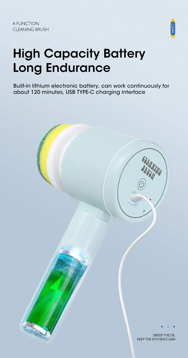 2025 Cordless Electric Spin Scrubber with 5 Brushes,IPX7 Waterproof Rechargeable Bathroom Cleaner for Tile/Shower/Grout Cleaning