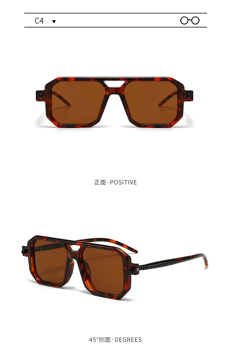 Polygon Sunglasses Rectangle Fashion Popular Women Men Shades Square Sun Glasses for Female Male Summer Traveling Glasses