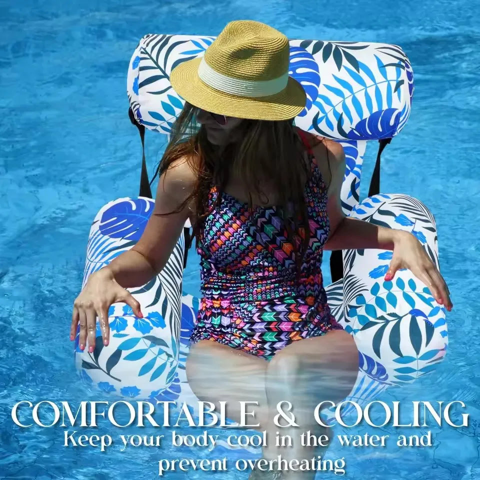 JOYFY 4-in-1 Suntan Tub Raft Floatie - 70" Inflatable Pool Float Lounger
