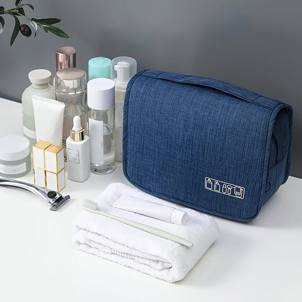 Oxford Fabric Cosmetic Organizer Bag Zipper Toiletry Pouch Travel Essentials