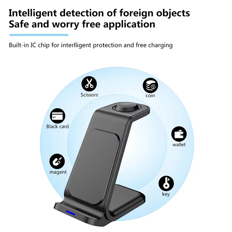 3-in-1 Universal Wireless Charging Station | 30W Fast Charger for iPhone & More