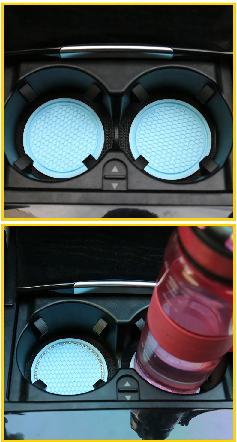 Rhinestone Non-Slip Car Cup Pad Interior Decor