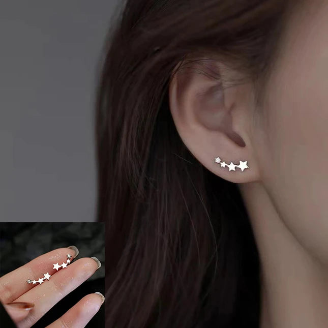 VENTFILLE 925 Sterling Silver Star Earring for Women Girl Personal Originality Trend Hip Hop Neutral Jewelry Gift Dropshipping