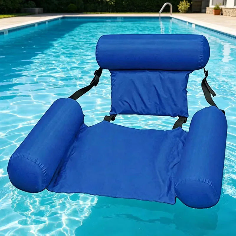 Inflatable Pool Float Hammock - Foldable Water Mattress Lounge Chair for Beach