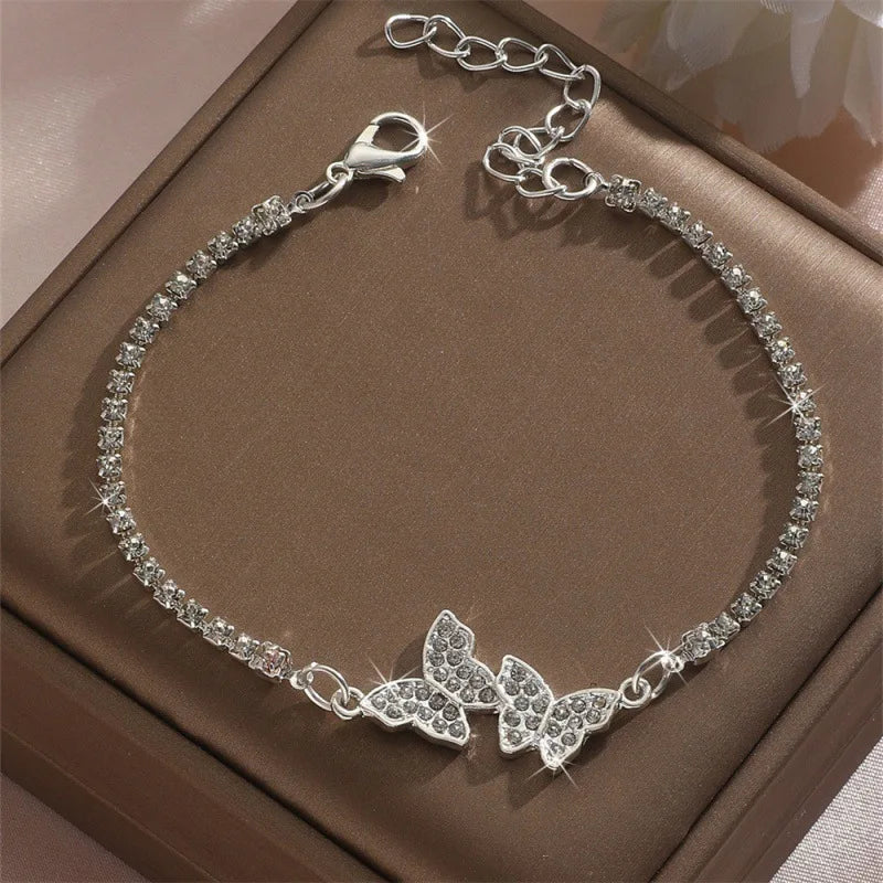 925 Sterling Silver Crystal Adjustable Knot Bracelet