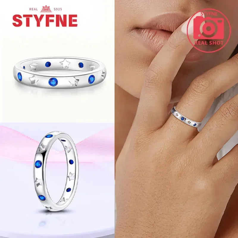 925 Sterling Silver Blue Evil Eyes Ring Original Design Zircon Finger Lucky Sign Rings for Women High Quality Fine Jewelry Gift