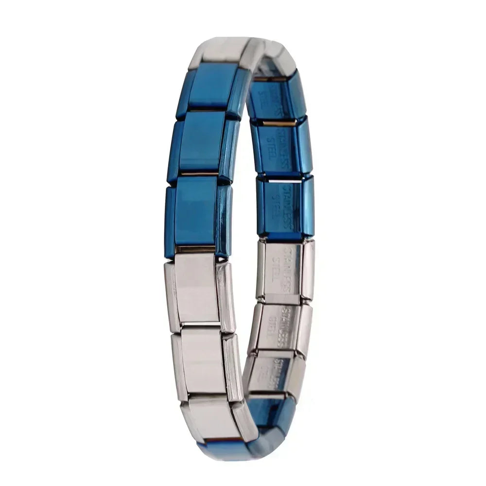 Italian Elastic Stainless Steel Charm Bracelet 9mm