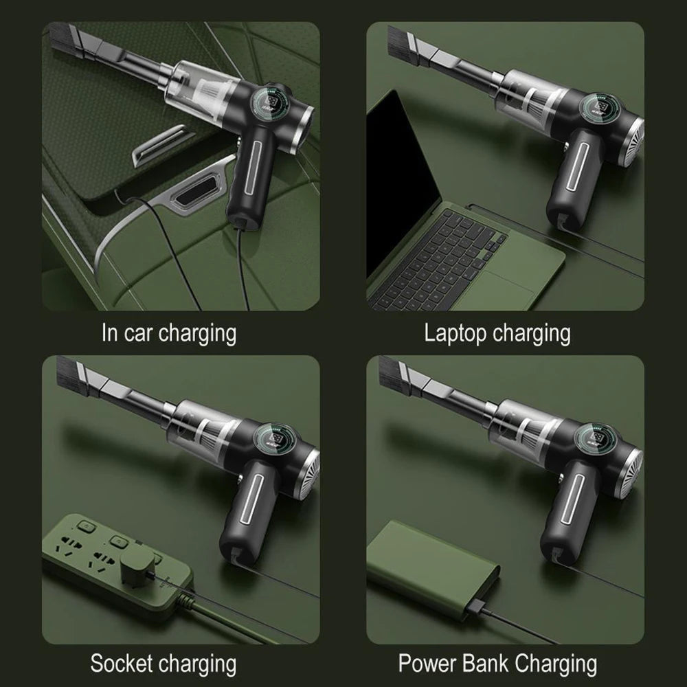 29000Pa Ultra-High Suction Mini Vacuum | 120W Wireless Handheld with Smart LCD Display