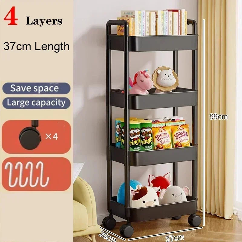 Mobile Multi-Layer Storage Trolley Cart