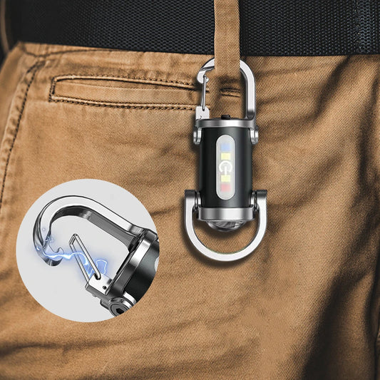 Rechargeable COB LED Keychain Flashlight – Multifunctional Portable Pocket Torch for Camping & Hiking