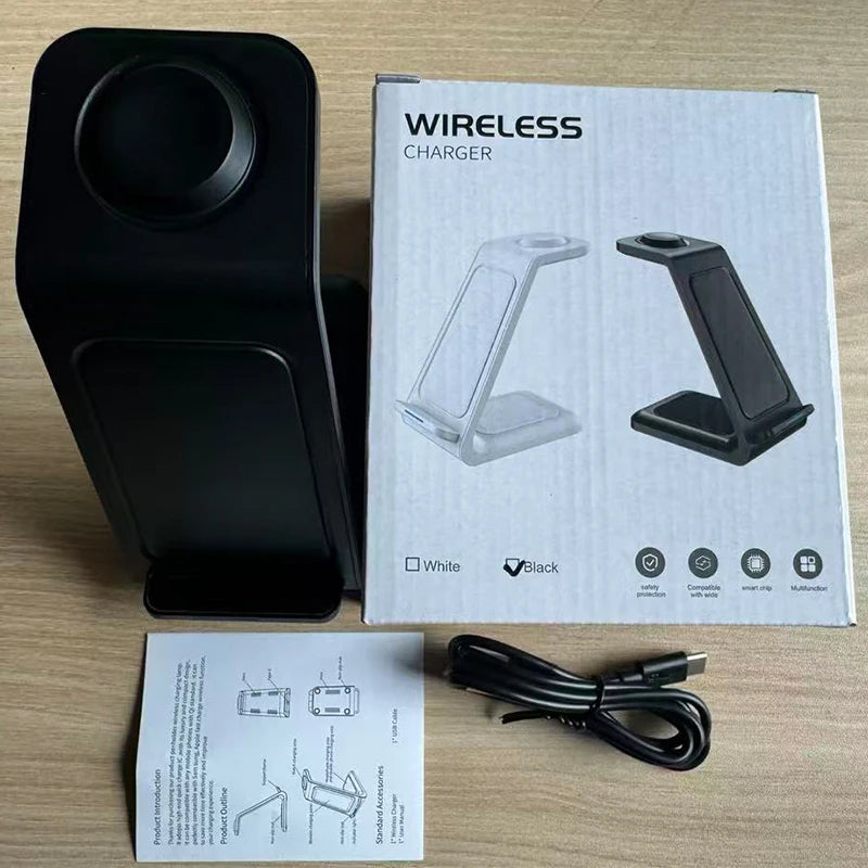 3-in-1 Universal Wireless Charging Station | 30W Fast Charger for iPhone & More