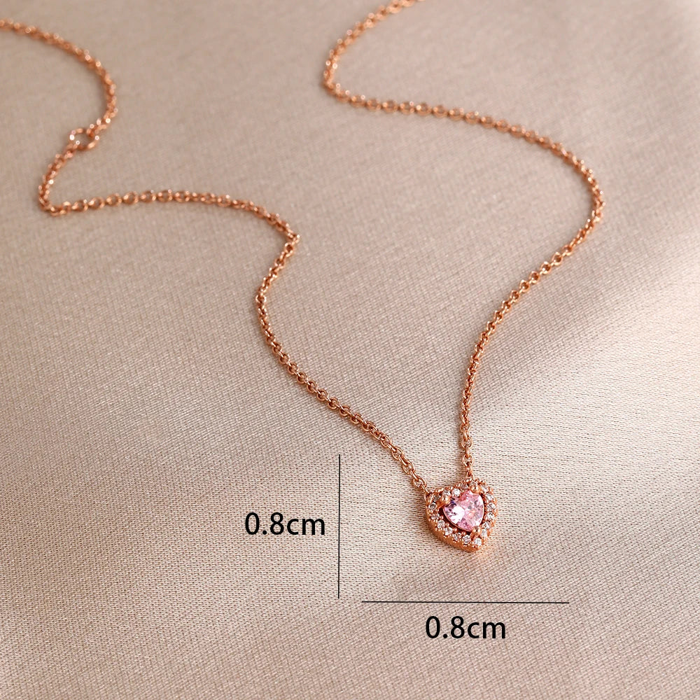 925 Sterling Silver Colorful Heart Necklace 2026
