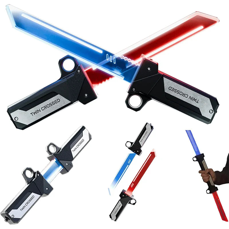 2-in-1 Connectable Lightsaber Toy - Extendable Double Sword Gift for Kids