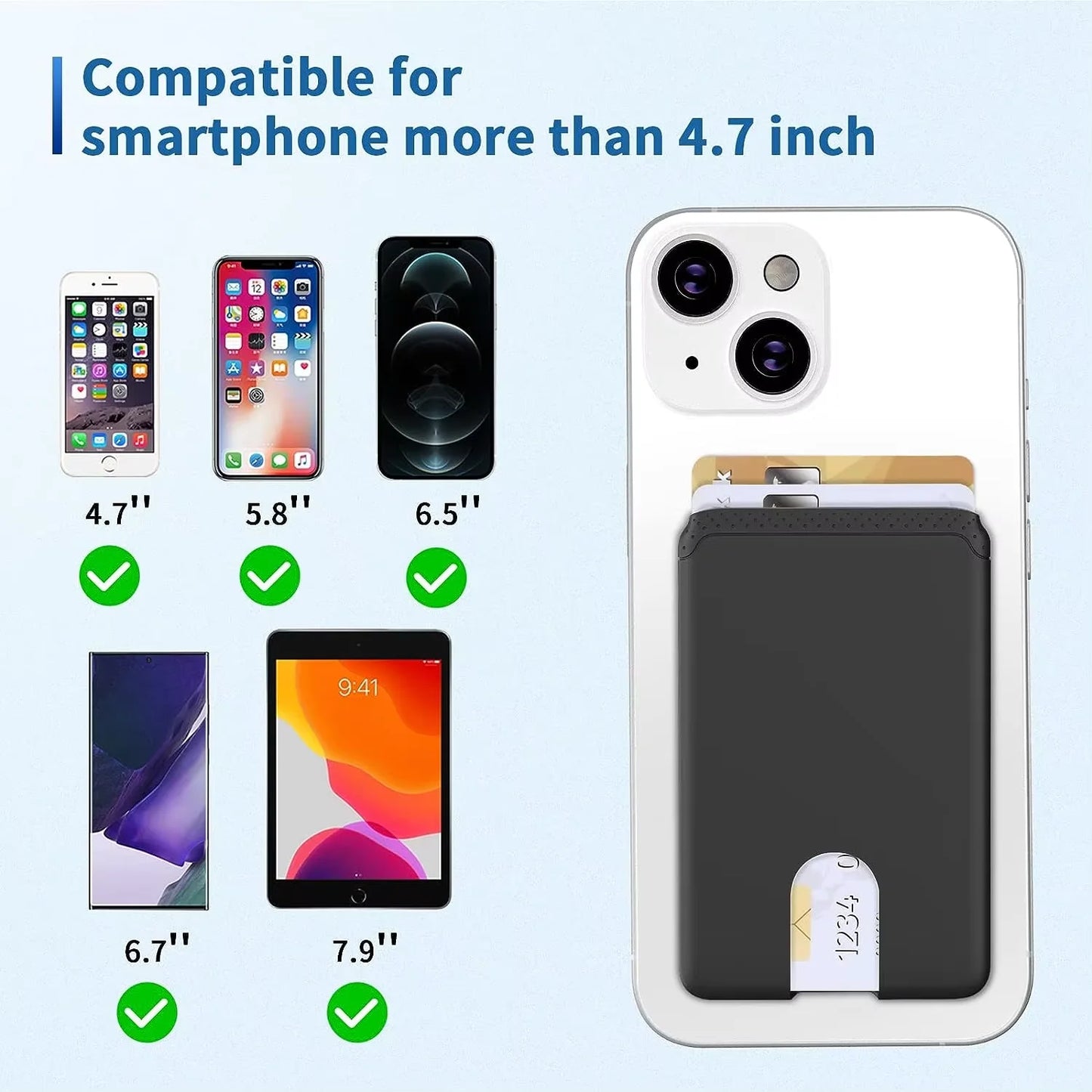 Adhesive Silicone Phone Card Holder Slim Adhesive Wallet For iPhone And Android