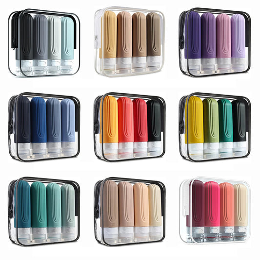 TSA Approved Travel Bottles Set – Leakproof Silicone Refillable Toiletry Containers (3oz)