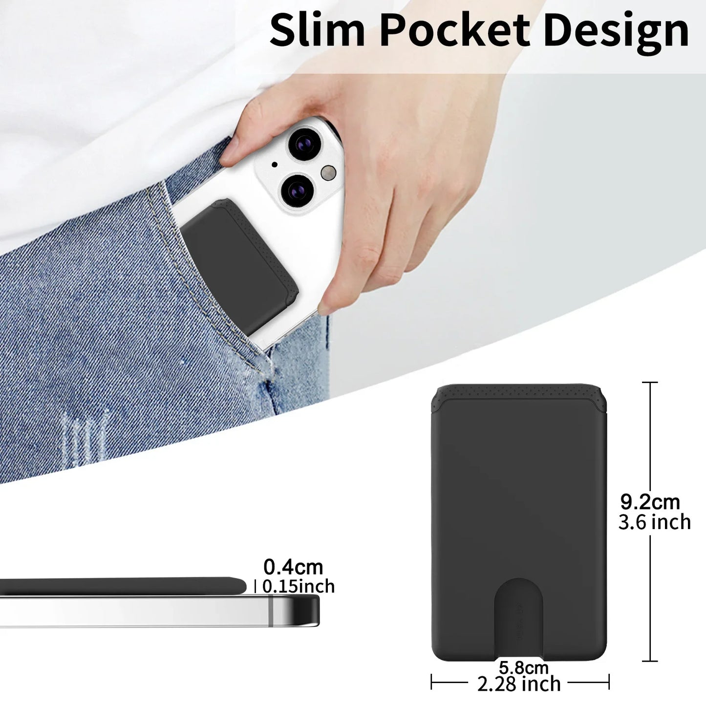 Adhesive Silicone Phone Card Holder Slim Adhesive Wallet For iPhone And Android