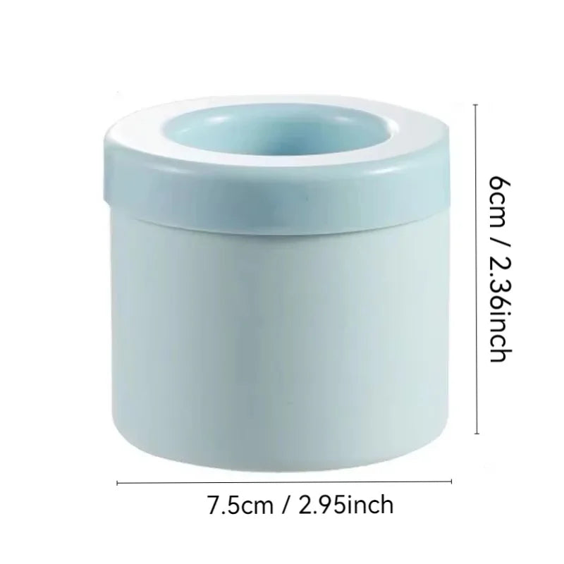 Silicone Round Ice Cube Mold Bucket Refrigerator Freeze Storage Maker Cups