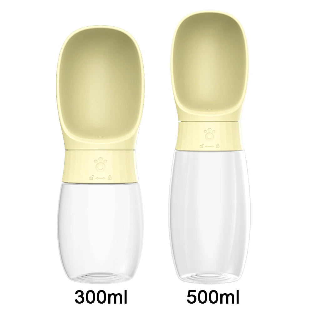 Portable Dog Water Bottle with Bowl – 300ml/500ml Pet Travel Water Dispenser for Dogs & Cats 🐶🐱