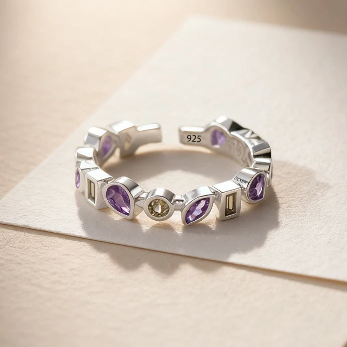 925 Sterling Silver Pearl Smile Adjustable Ring