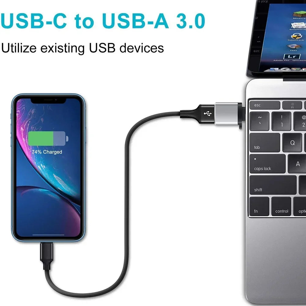 2Pcs USB 3.0 Male to USB-C Female OTG Adapter Converter for MacBook iPad PC