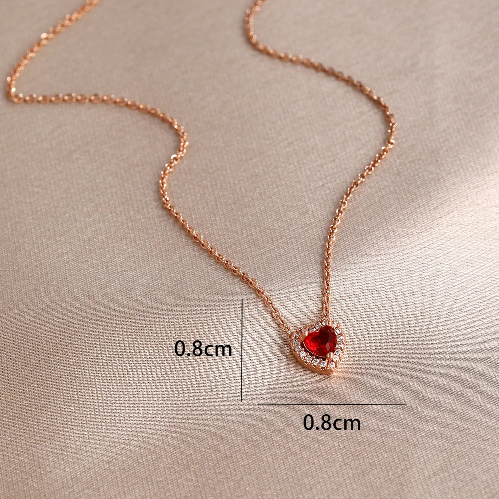 925 Sterling Silver Colorful Heart Necklace 2026