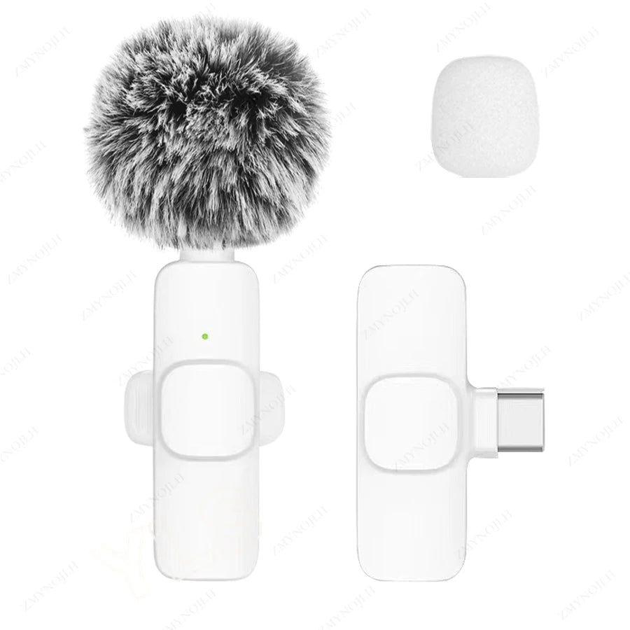 Professional Wireless Lavalier Microphone Mini Portable Mic for iPhone Android and Camera