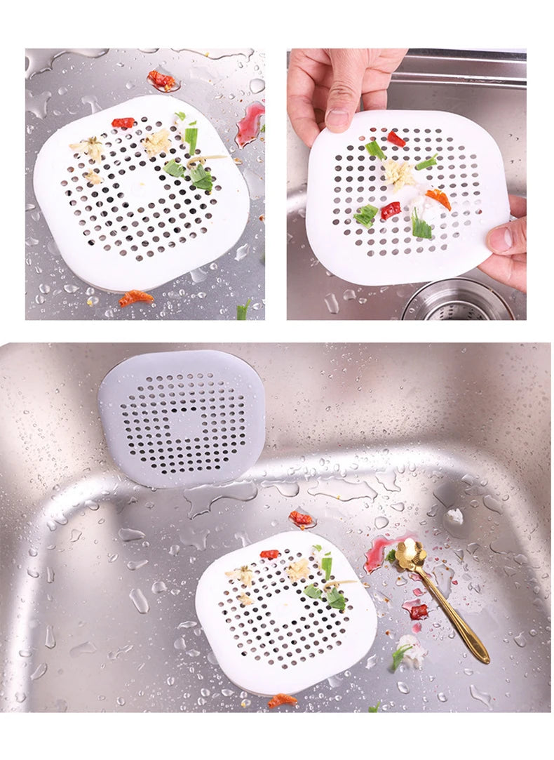 Silicone Sink Strainer Shower Drain Hair Catcher Bathtub Floor Filter Plug Cover