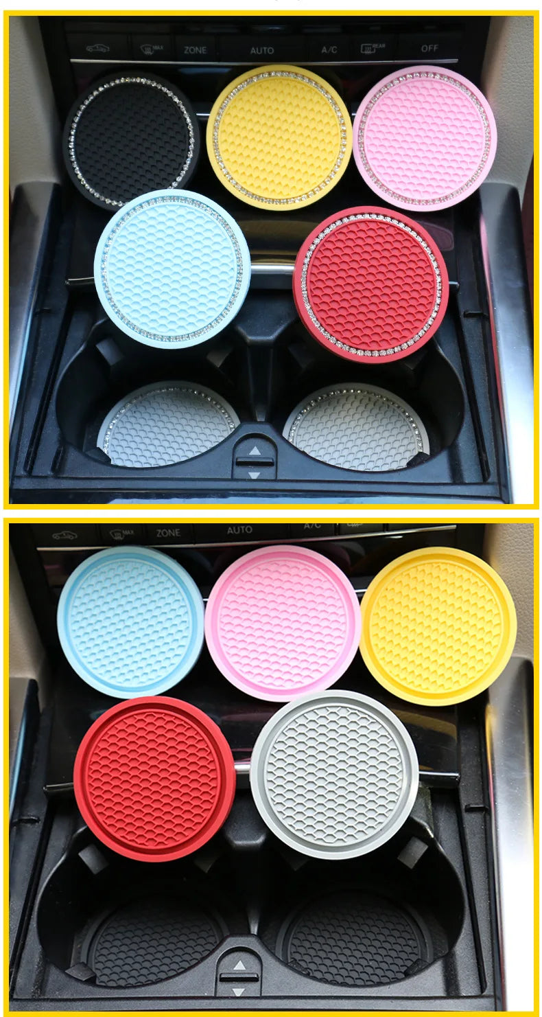 Rhinestone Non-Slip Car Cup Pad Interior Decor