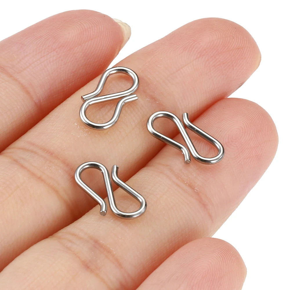 20Pcs Stainless Steel Gold S Hook Clasps DIY Necklace Bracelet Connectors
