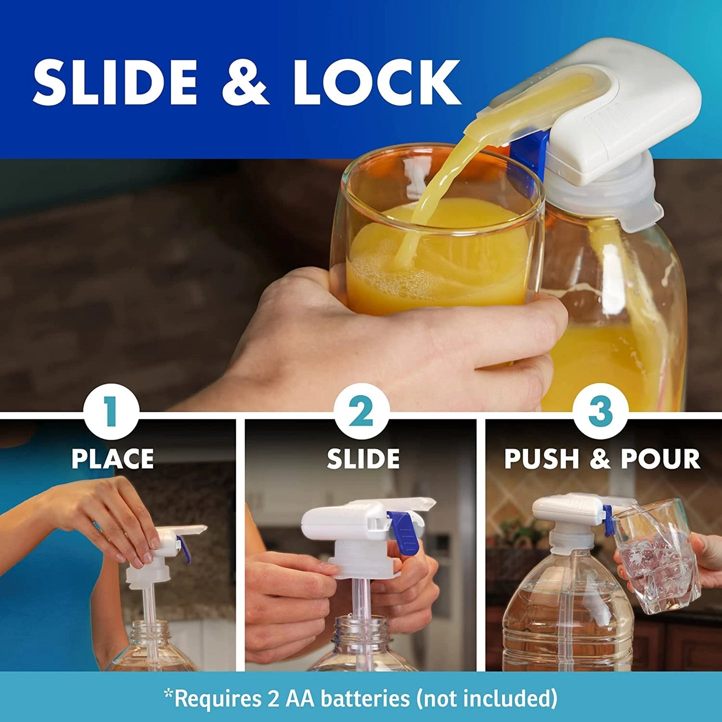 Automatic Drink Dispenser Pump Spill Proof Hands Free Beverage Milk Juice Suction Straw