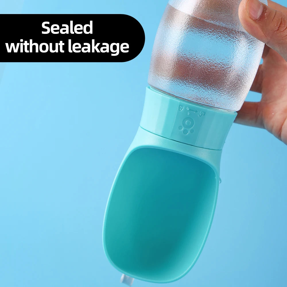 Portable Dog Water Bottle with Bowl – 300ml/500ml Pet Travel Water Dispenser for Dogs & Cats 🐶🐱