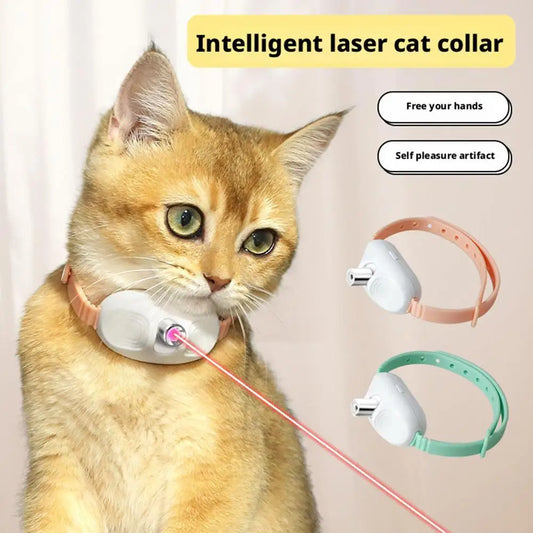 Wearable Automatic Cat Laser Collar | Hands-Free Interactive LED Exercise Toy
