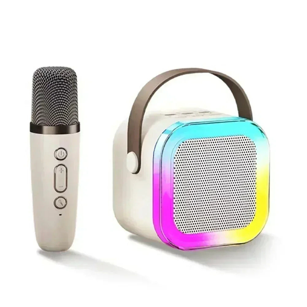 K12 Portable Mini Karaoke Machine Bluetooth Speaker with 1 or 2 Wireless Microphones