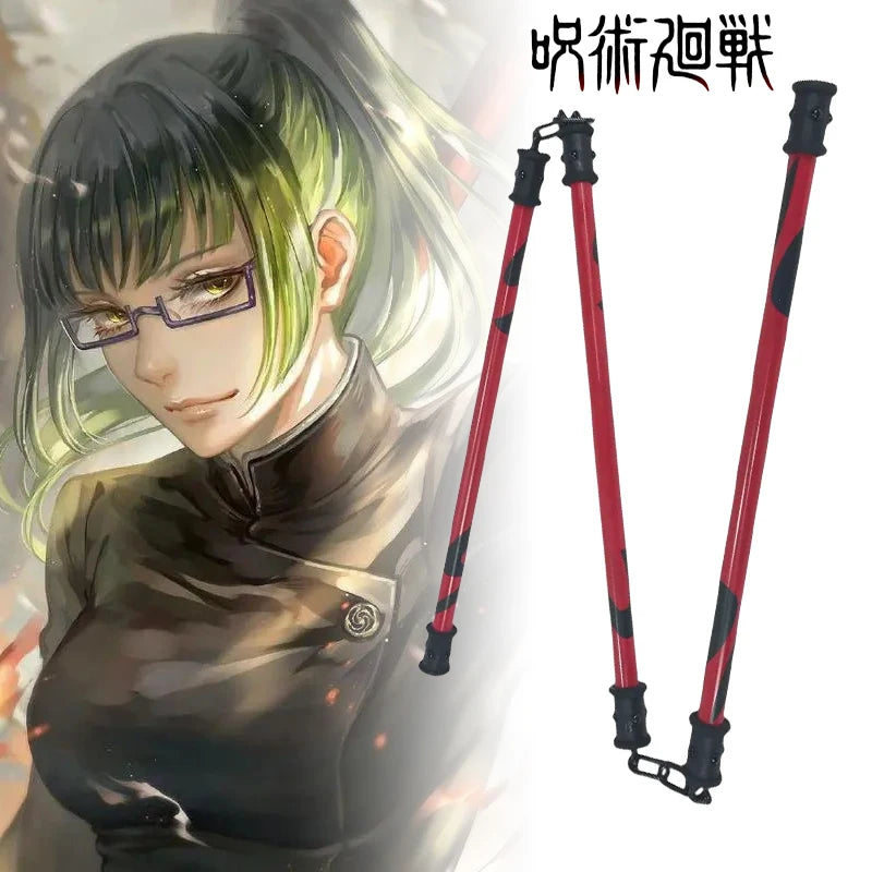 50cm Zenin Maki Katana Three-Section Staff Sansetsukon Jujutsu Kaisen Anime Jjk Cosplay Real Size Japanese Katana Sword Toy Gift