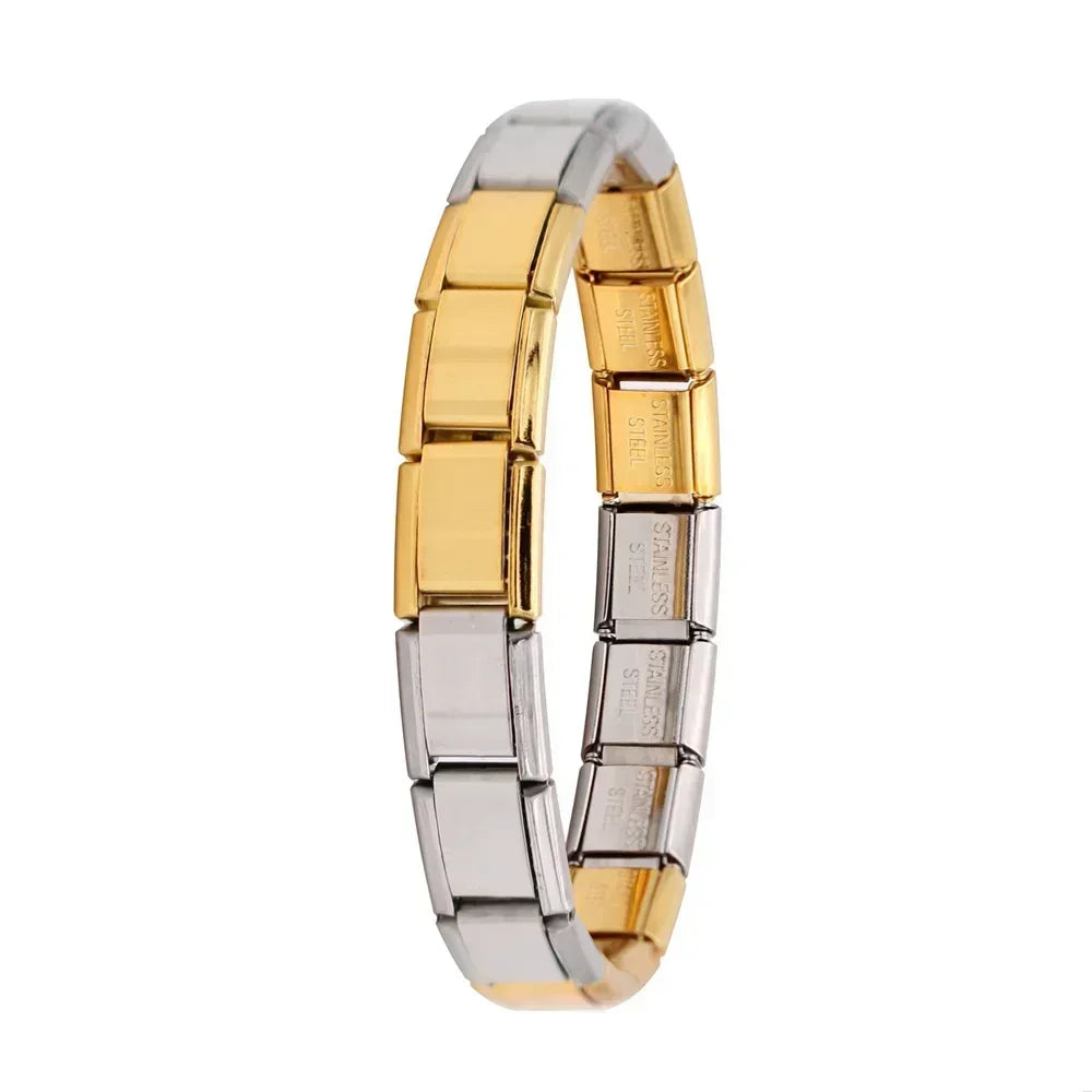 Italian Elastic Stainless Steel Charm Bracelet 9mm