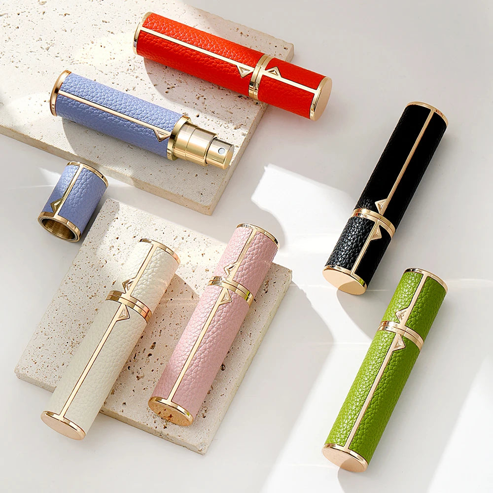 8ml Magnetic Leather Perfume Atomizer – Portable Refillable Travel Cologne Spray Bottle