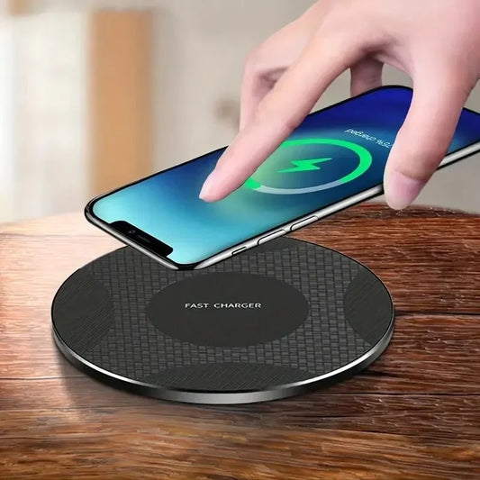 Ultra-Thin Wireless Charger Pad Stand – Fast Charging Dock for iPhone 15/14/13/12/11, Samsung & Xiaomi