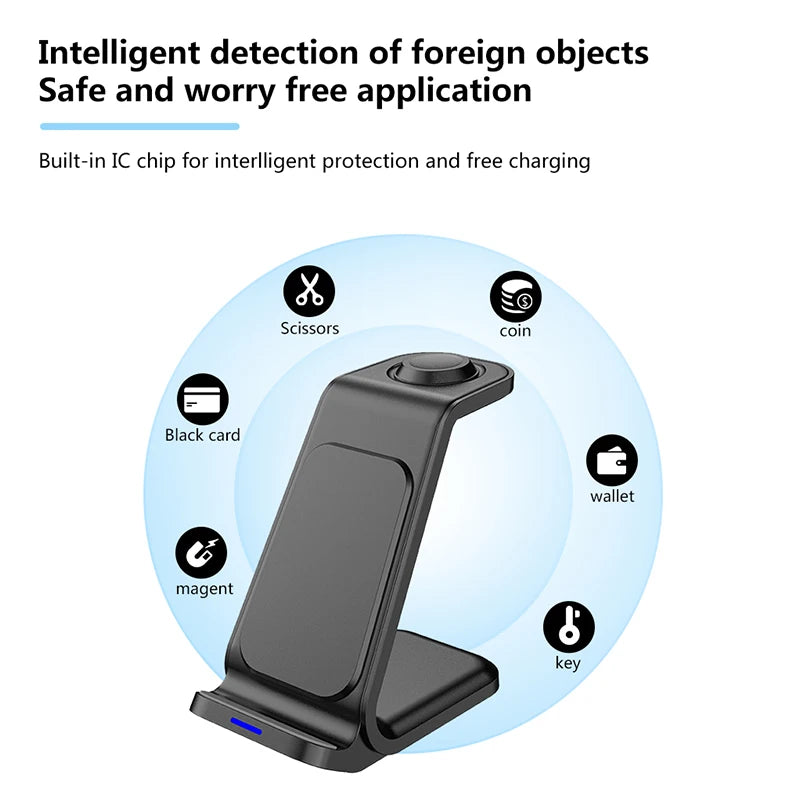 3-in-1 Universal Wireless Charging Station | 30W Fast Charger for iPhone & More
