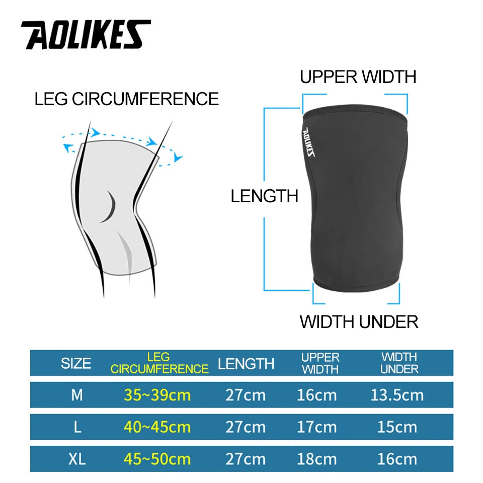 AOLIKES 7mm Neoprene Knee Pads – Compression Support for Gym & Weightlifting