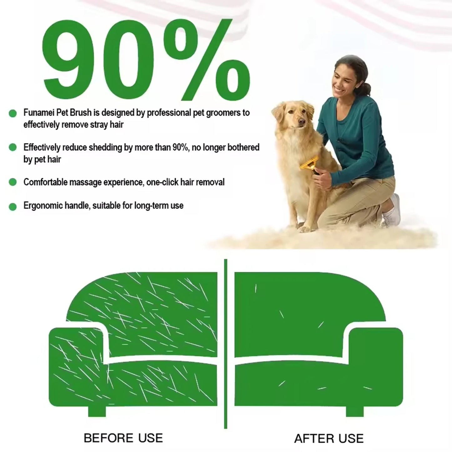 Pet Grooming Brush for Dogs & Cats – Hair Removal & Massage Comb Tool