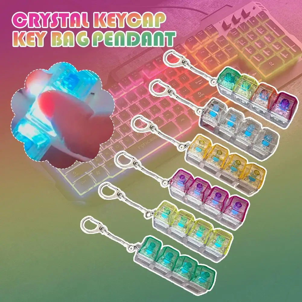 LED Keyboard Fidget Keychain – Clicker Stress Relief Toy