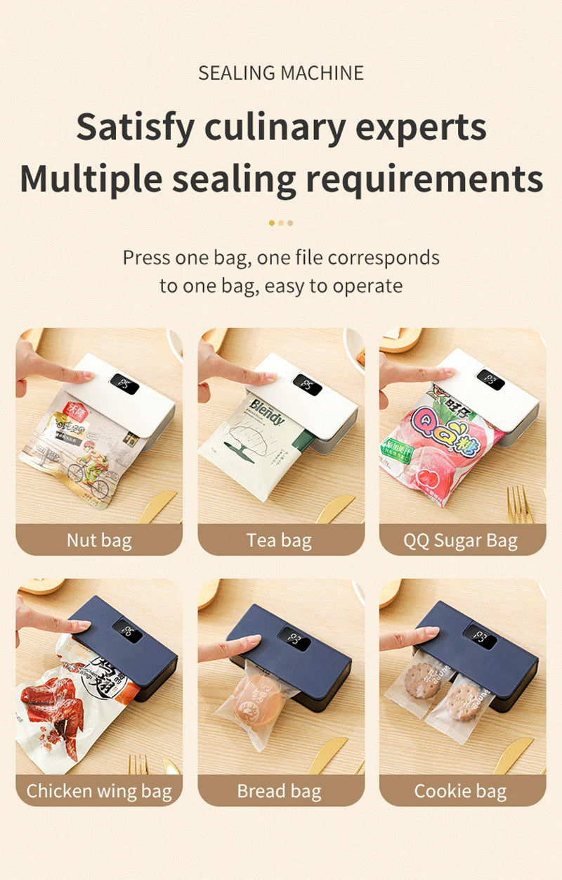 Mini Handheld Heat Bag Sealing Machine Portable Food Saver and Packaging Sealer
