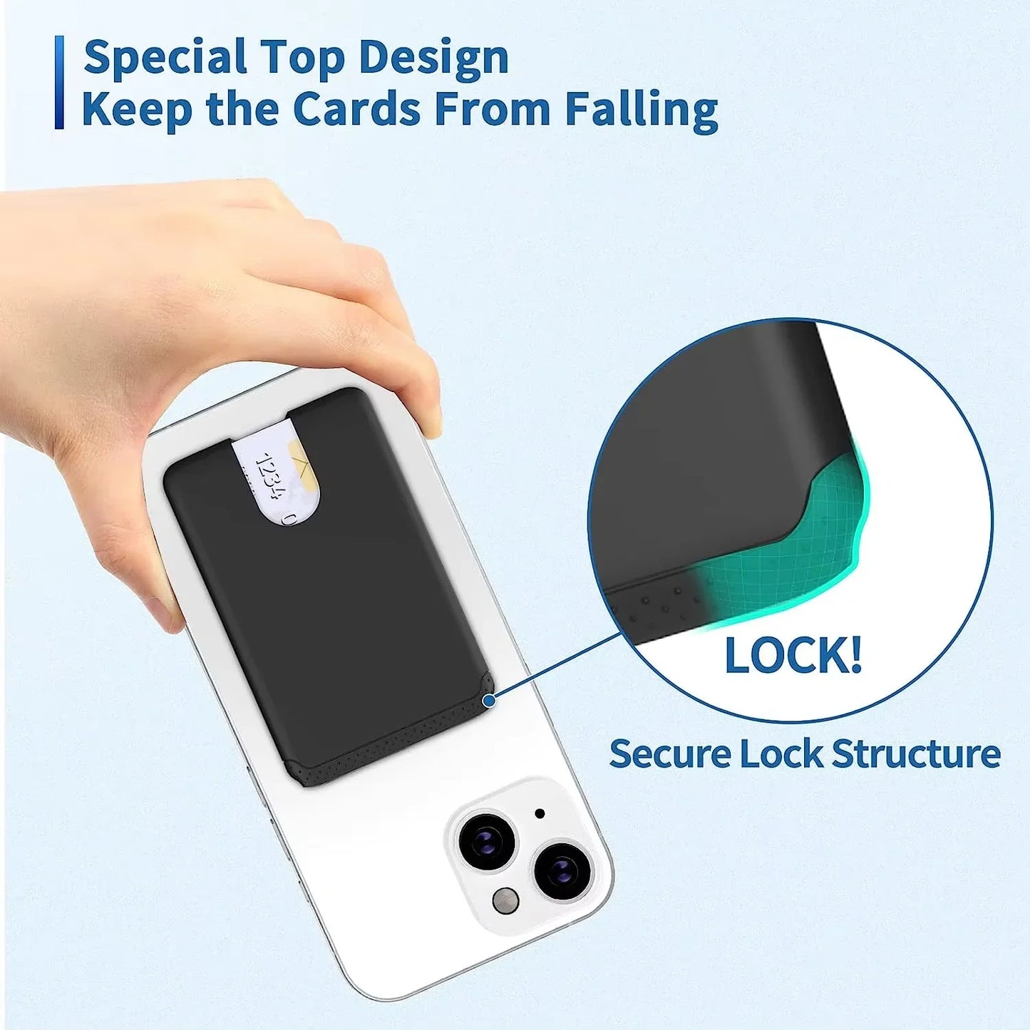 Adhesive Silicone Phone Card Holder Slim Adhesive Wallet For iPhone And Android