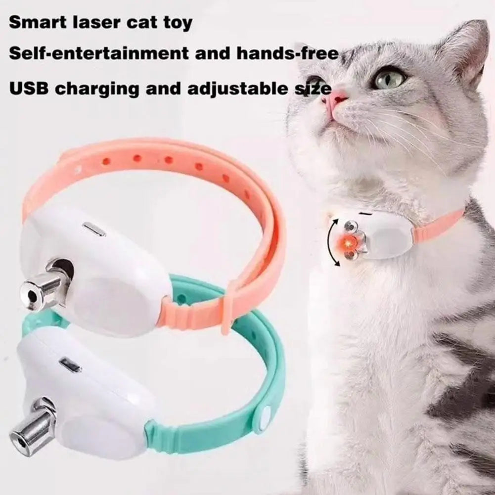Wearable Automatic Cat Laser Collar | Hands-Free Interactive LED Exercise Toy