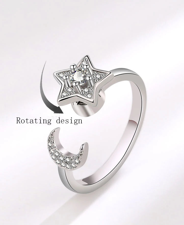 925 Sterling Silver Rotatable Sunflower Ring