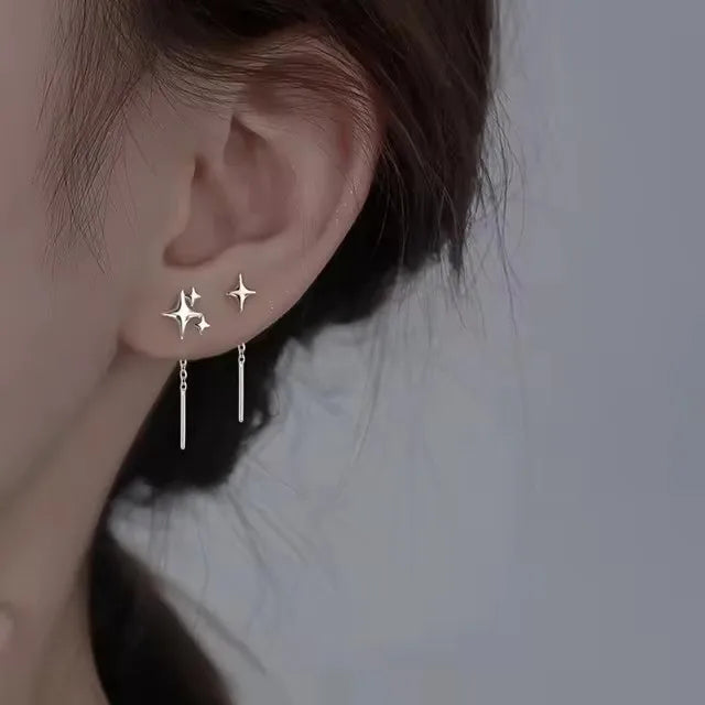 VENTFILLE 925 Sterling Silver Star Earring for Women Girl Personal Originality Trend Hip Hop Neutral Jewelry Gift Dropshipping